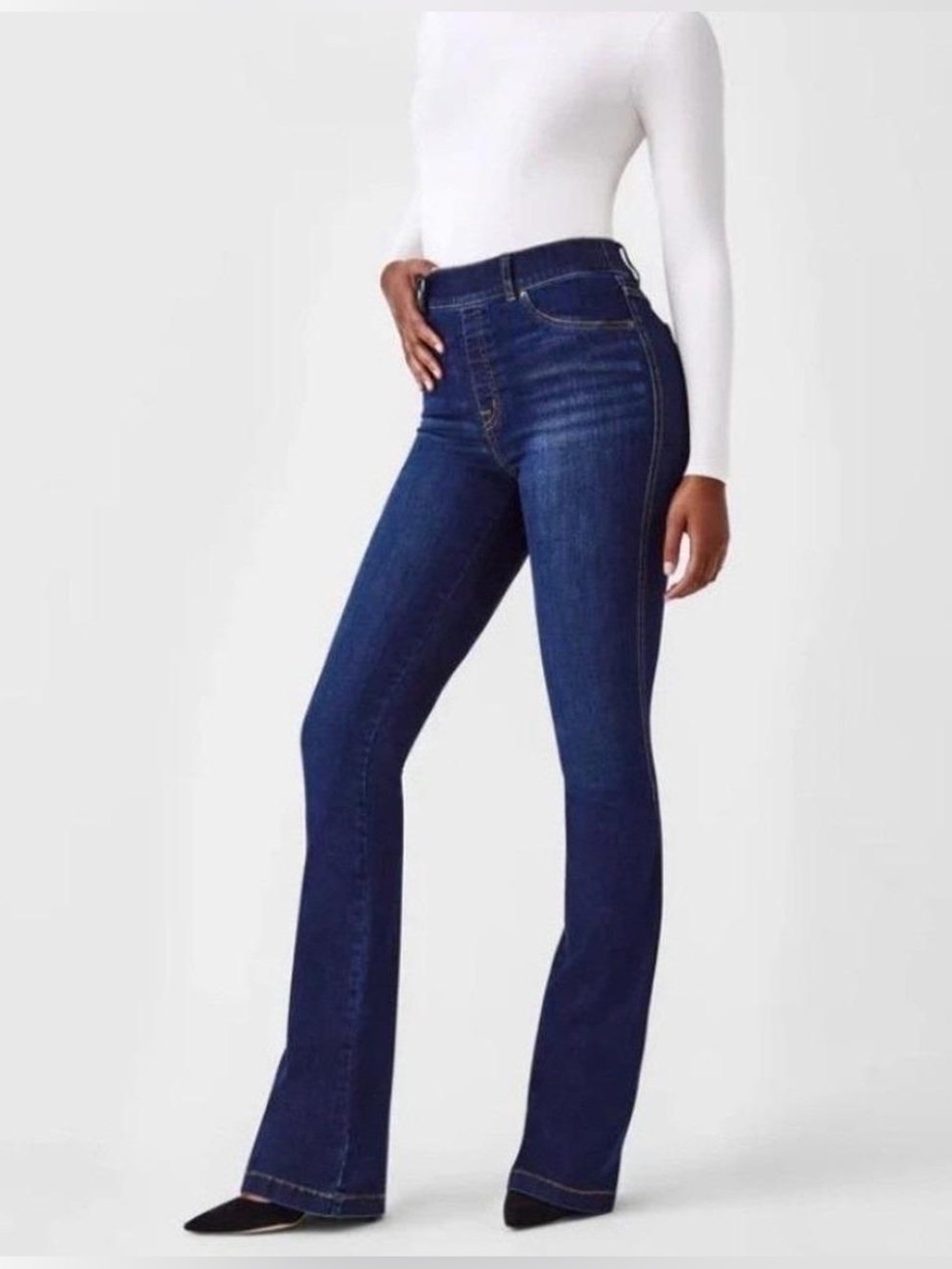 Spanx High-Rise Pull On Flare Jean in Dark Wash - M